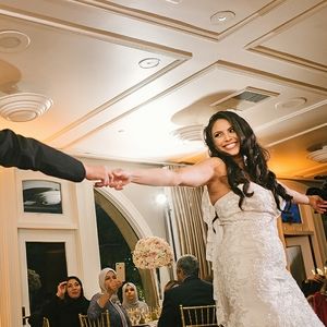 Satin Lace Strapless Wedding Dress